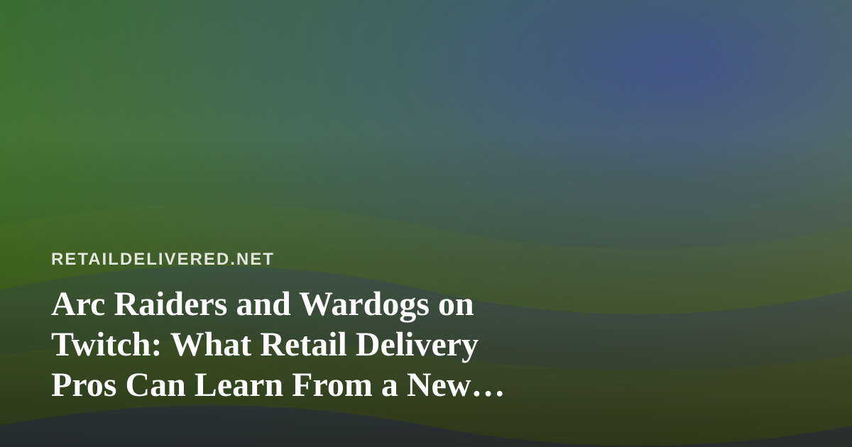 Arc Raiders and Wardogs on Twitch: What Retail Delivery Pros Can Learn From a New Streamer