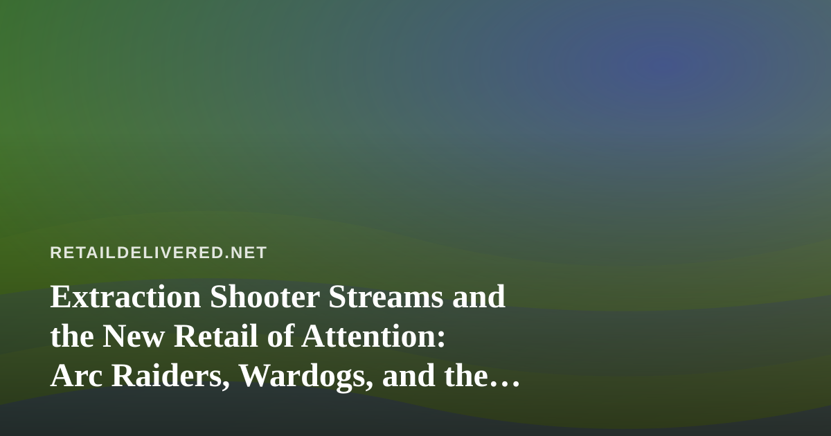 Extraction Shooter Streams and the New Retail of Attention: Arc Raiders, Wardogs, and the Rise of Fresh Twitch Talent