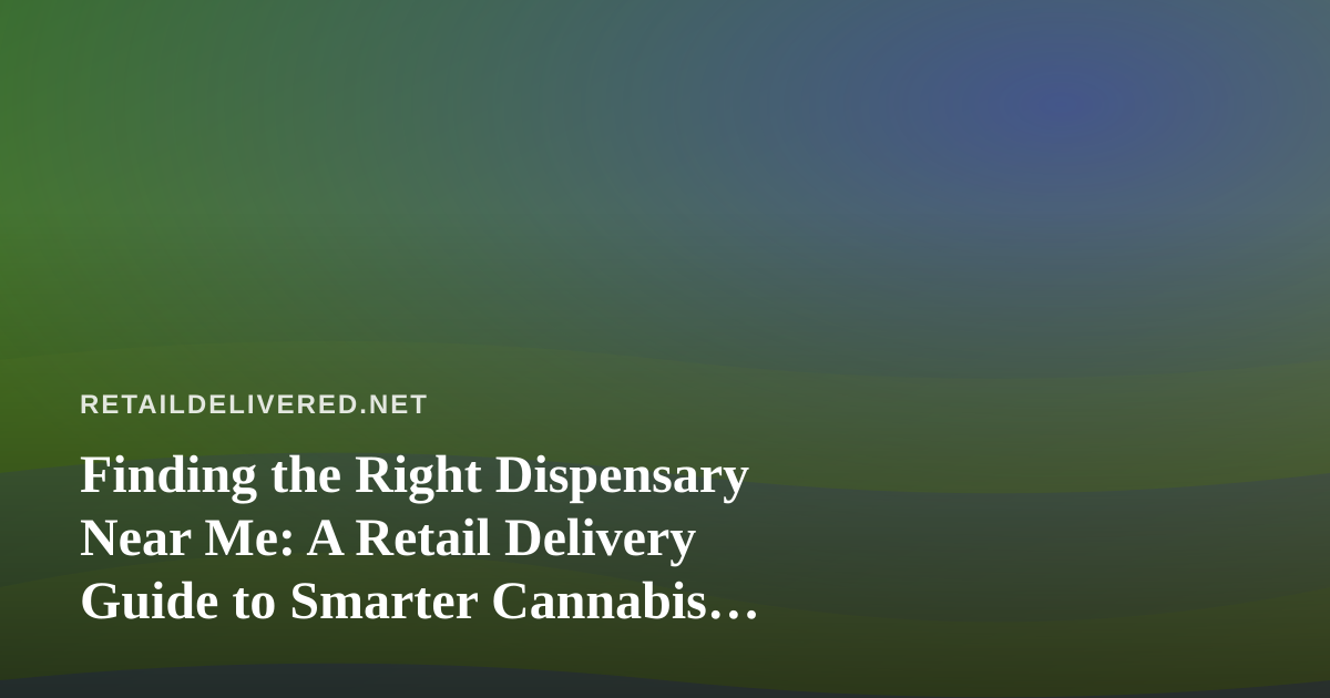 Finding the Right Dispensary Near Me: A Retail Delivery Guide to Smarter Cannabis Shopping