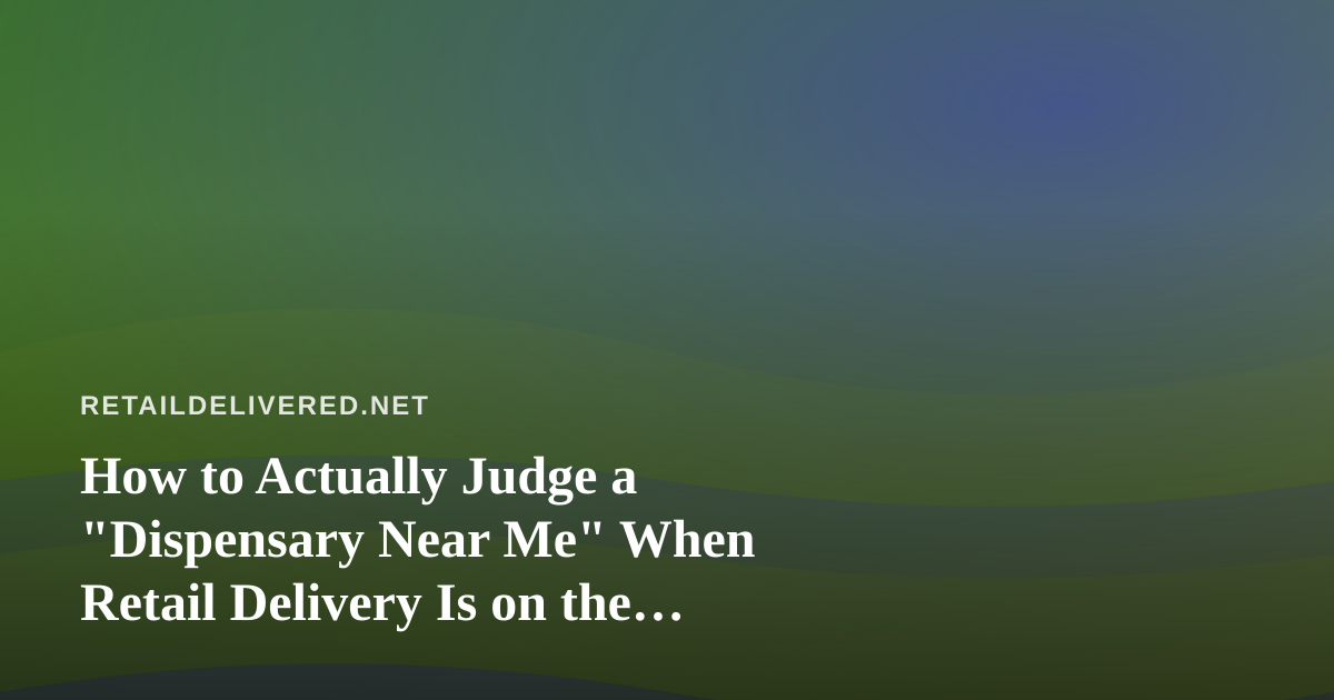 How to Actually Judge a “Dispensary Near Me” When Retail Delivery Is on the Table