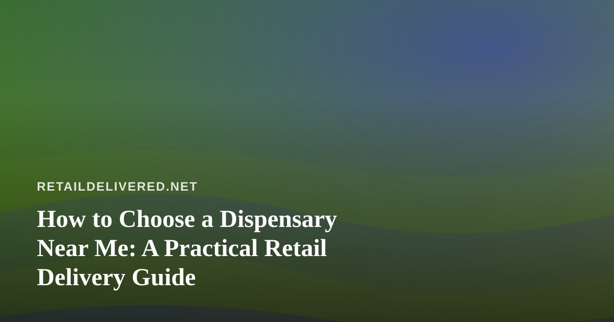 How to Choose a Dispensary Near Me: A Practical Retail Delivery Guide