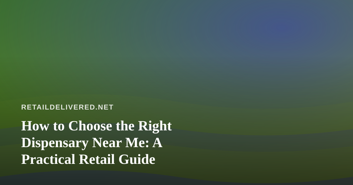 How to Choose the Right Dispensary Near Me: A Practical Retail Guide